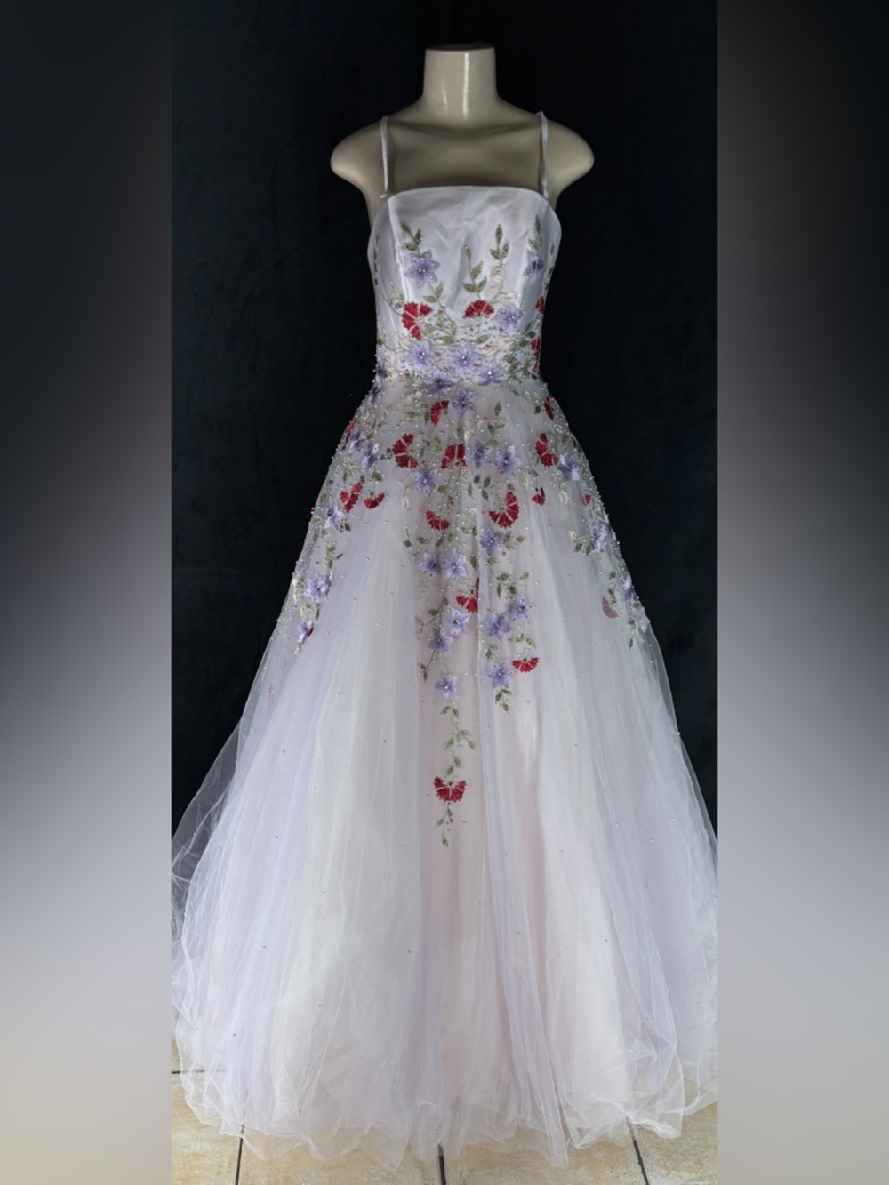 ForYouDress Pink Tulle Prom Dress with Sparkle Overlay